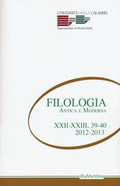 Filologia antica e moderna. Vol. 39-40