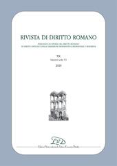 Rivista di diritto romano. Nuova serie (2020). Vol. 20