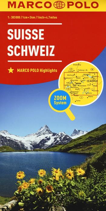 Svizzera 1:303.000  - Libro Marco Polo 2016, Carte stradali Marco Polo | Libraccio.it