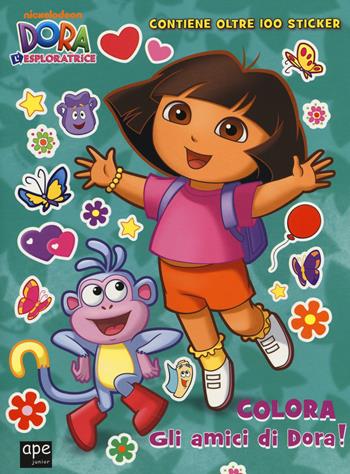 Colora gli amici di Dora! Dora l'esploratrice. Ediz. illustrata  - Libro Ape Junior 2014, Libri gioco | Libraccio.it