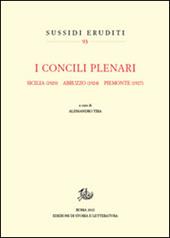 I Concili Plenari. Sicilia (1920), Abruzzi (1924), Piemonte (1927)