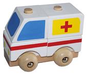 Ambulanza. Mezzi in legno smonta e rimonta. Ediz. a colori