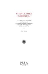 Studi classici e orientali (2014). Vol. 60