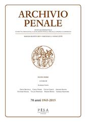 Archivio penale. Rivista quadrimestrale di diritto e legislazione penale speciale, europea e comparata (2015). Vol. 2