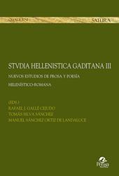 Stvdia hellenistica gaditana. Vol. 3: Nuevos estudios de prosa y poesía helenístico-romana.