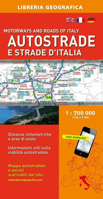 Autostrade e strade d'Italia 1:700.000  - Libro Libreria Geografica 2016, Carte stradali d'Italia | Libraccio.it