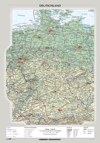 Deutschland. Carta murale geografica. Scala 1 : 800 000  - Libro Libreria Geografica 2017, Carte murali | Libraccio.it