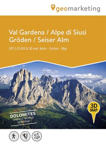 3D Wanderkarte Gröden / Seiser Alm-Carta escursionistica 3D Val Gardena / Alpe di Siusi  - Libro Tappeiner 2020 | Libraccio.it
