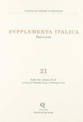 Supplementa italica. Vol. 21: Indici dei volumi 15-20.