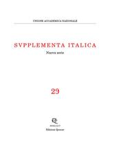 Supplementa italica. Nuova serie. Nuova ediz.. Vol. 29