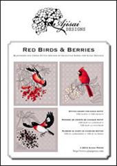 Red birds & Berries. Cros stitch and blackwork designs