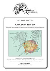 Amazon River. Blackwork and Cross Stitch Design by Valentina Sardu for Ajisai Designs