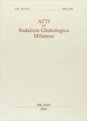Atti del Sodalizio glottologico milanese. XLI-XLII