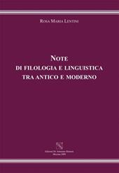 Note di filologia e linguistica tra antico e moderno