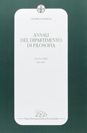 Annali del Dipartimento di filosofia dell'Università di Firenze. Nuova serie (2000-2001)