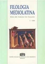 Filologia mediolatina. Vol. 1