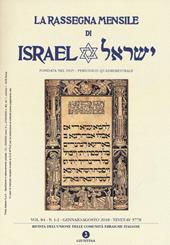 La rassegna mensile di Israel (2018). Vol. 84/1-2: Gennaio-Agosto