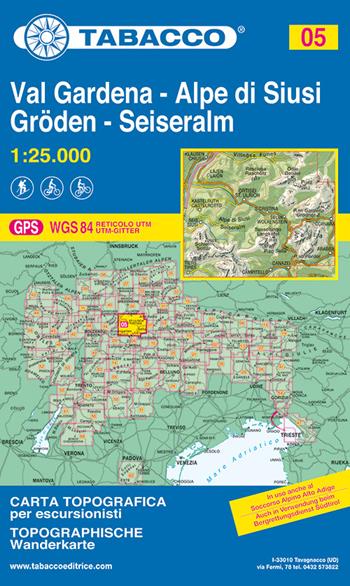 Val Gardena. Alpe di Siusi 1:25.000  - Libro Tabacco 2008, Carte topografiche per escursionisti | Libraccio.it