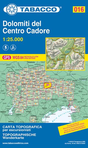 Dolomiti del centro Cadore 1:25.000  - Libro Tabacco 2008, Carte topografiche per escursionisti | Libraccio.it