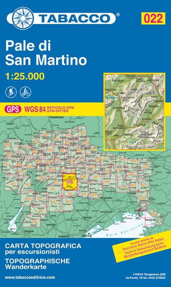 Pale di San Martino 1:25.000  - Libro Tabacco 2008, Carte topografiche per escursionisti | Libraccio.it