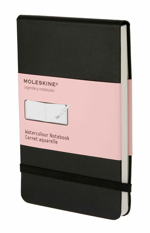 Album per acquerelli Art Watercolor Album Moleskine pocket copertina rigida  nero. Black Moleskine