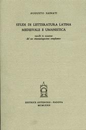 Studi di letteratura latina medievale e umanistica