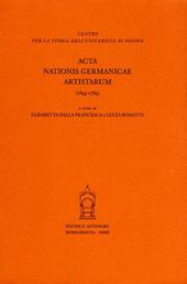 Acta nationis germanicae artistarum (1694-1769)