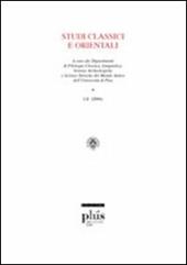 Studi classici e orientali (2006). Vol. 52