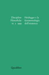 Discipline filosofiche (1999) (2). Heidegger e la fenomenologia dell'esistenza