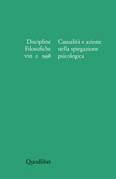 Discipline filosofiche (1998) (2). Causalità e azione nella spiegazione psicologica
