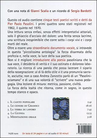 Meditazione orale. Con CD Audio - Pier Paolo Pasolini - Libro Luca Sossella Editore 2012, Plurale immaginario | Libraccio.it