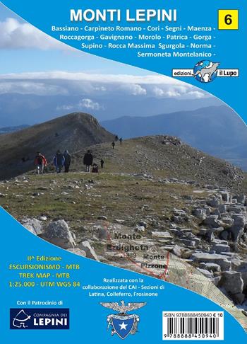 Monti Lepini. 6 MTB con carta escursionistica - edizioni il lupo srl - Libro Il Lupo 2023 | Libraccio.it