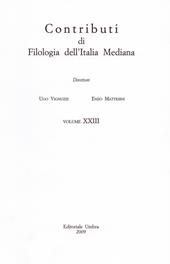 Contributi di filologia dell'Italia mediana (2009). Vol. 23