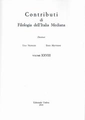 Contributi di filologia dell'Italia mediana (2014). Vol. 28