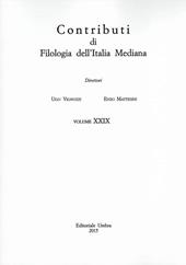 Contributi di filologia dell'Italia mediana (2015). Vol. 29