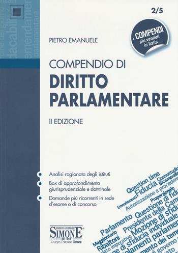 Compendio di diritto parlamentare - Pietro Emanuele - Libro Edizioni Giuridiche Simone 2019, Compendi | Libraccio.it