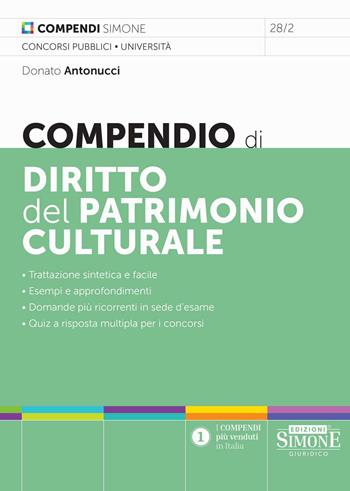 Compendio di diritto del patrimonio culturale - Donato Antonucci - Libro Edizioni Giuridiche Simone 2024, Compendi | Libraccio.it