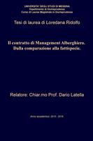 Il contratto di management alberghiero. Dalla comparazione alla fattispecie
