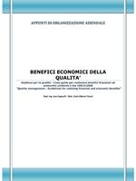   Benefici economici della qualità. Appunti di organizzazione aziendale
