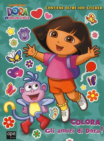Colora gli amici di Dora! Dora l'esploratrice. Con adesivi. Ediz. illustrata  - Libro Ape Junior 2017 | Libraccio.it