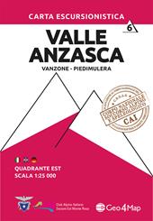 Carta escursionistica Valle Anzasca quadrante Est. Ediz. italiana, inglese e tedesca. Vol. 6: Vanzone, Piedimulera.
