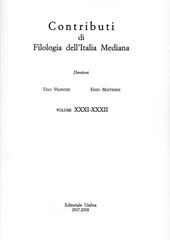 Contributi di filologia dell'Italia mediana (2017-2018). Vol. 31-32