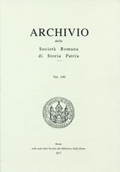 Archivio della Società romana di storia patria. Vol. 140