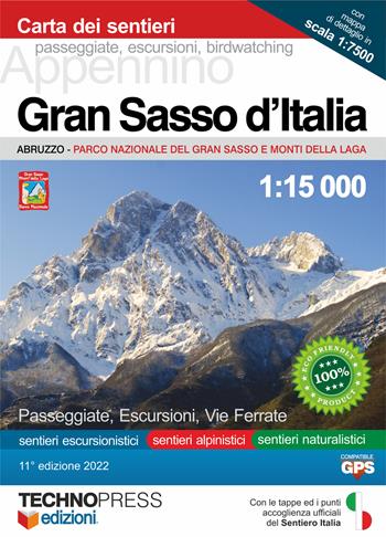 Gran Sasso d'Italia. Carta dei sentieri 1:15.000  - Libro Technopress 2022, Escursionismo | Libraccio.it