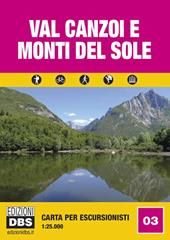 Val Canzoi e monti Del Sole. Carta per escursionisti 1:25.000