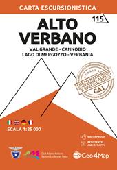 Alto Verbano. Val Grande, Cannobio, Lago di Mergozzo, Verbania Carta escursionistica 1:25.000