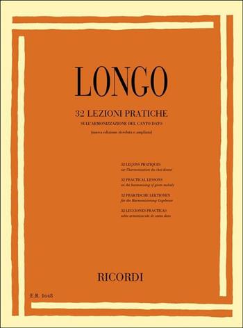 32 lezioni pratiche sull'armonizzazione del canto dato.  - Libro Ricordi Leggera 1990 | Libraccio.it