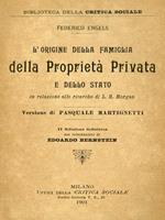 L'origine della famiglia, della proprietà privata e dello Stato