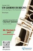   Un giorno di regno. Overture. Clarinet quintet. Bb Clarinet 3 part. Parte di Clarinetto Sib 3