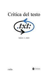Critica del testo (2023). Vol. 26/1